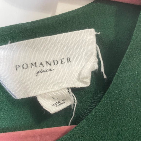 Tuckernuck Pomander Place Hunter Green Carlota Peplum Blouse Size L Forest Fairy - Picture 8 of 9